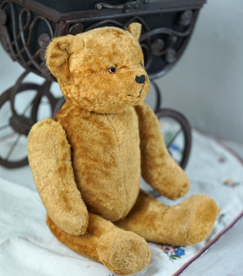 フランスのレーヨンファーのあどけない可愛さのベア42cm 1920-30年代