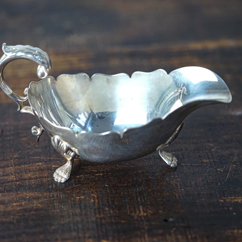 ①シルバーカップ&シルバープレート／②シルバープレート　SOLA 希少 アンティーク猫足の優美なシルバープレートのソーシエ gc-1915の通販