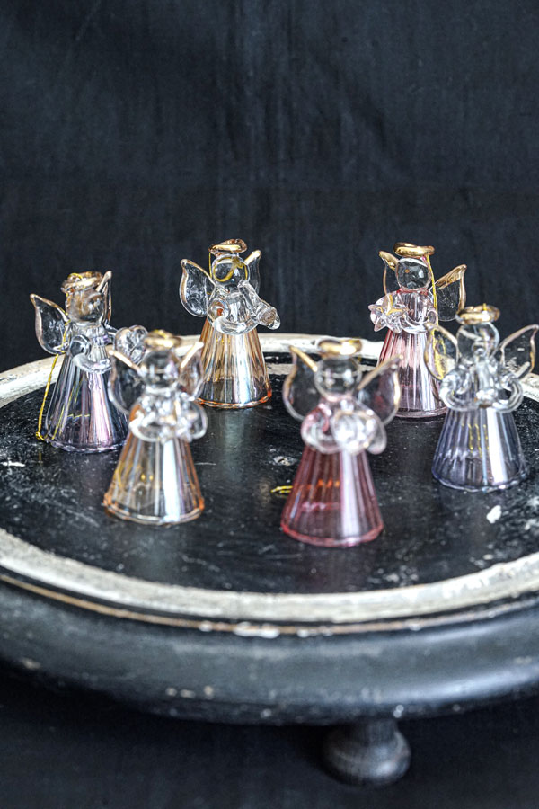 リバティ クリスマスガラス細工の天使オーナメント6個セット gx-542の