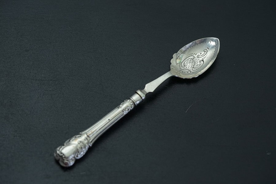 イギリスアンティークシルバープレートのジャムスプーンH17cm gc-1815