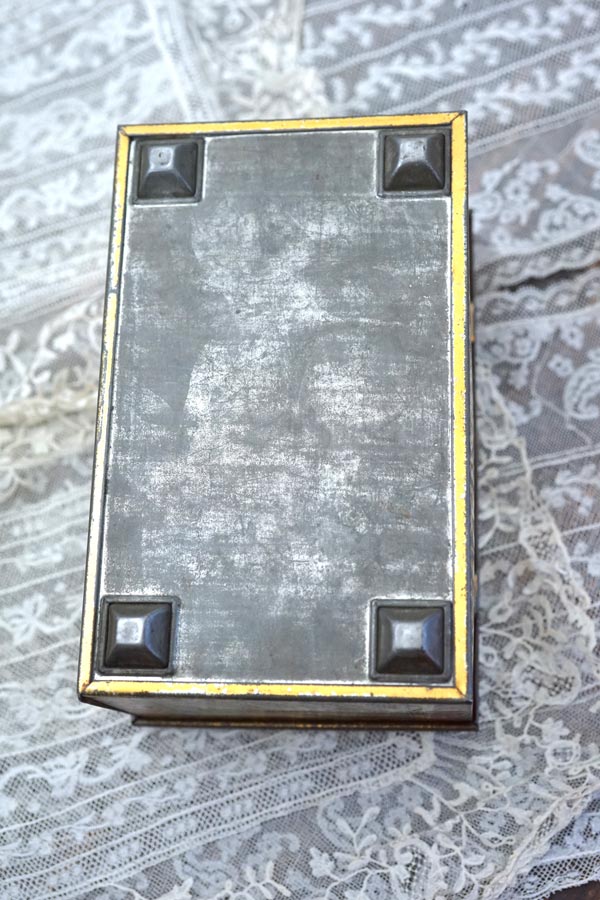 アンティーク ティンのロココ調ジュエリーボックス21.5×13.5×11cm gk