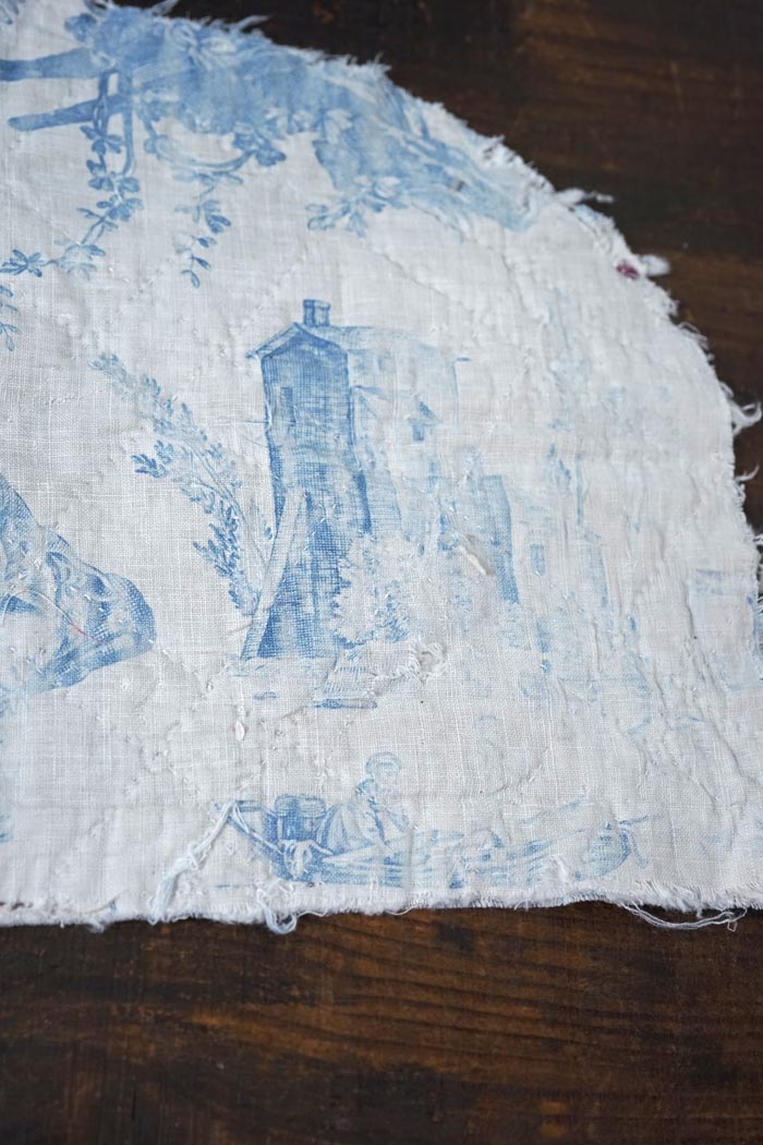 19世紀フランスから】枯れたブルーのトワル・ド・ジュイ｜アンティーク