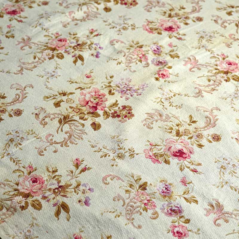 アンティークフランスピンク薔薇のコットンファブリック80×76cm gf-862