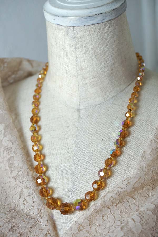 アンティークガラス　ネックレス チェコガラスカットガラスネックレス(BLUE): 『欧州航路』