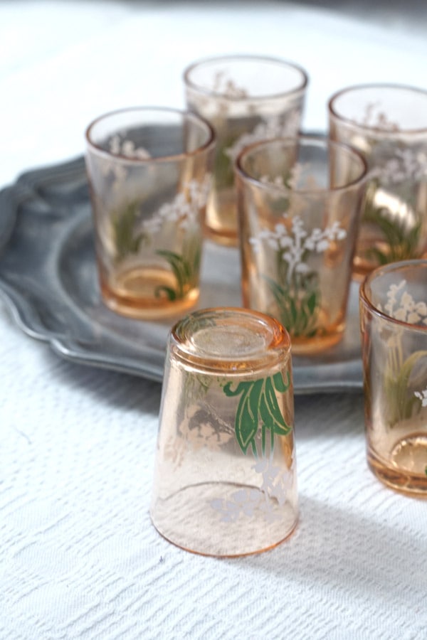 フランスアンティーク アールデコのショットグラス 1910〜1920年頃 3個 フランスアンティーク アールデコのショットグラス 1910〜1920