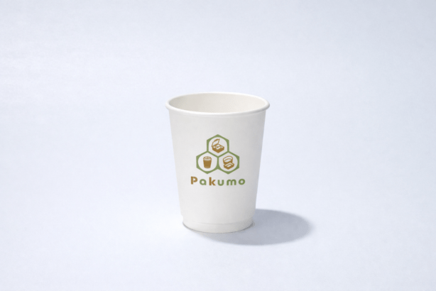 【オリジナルデザイン】　8oz(80口径)二重紙コップ　ホワイト　