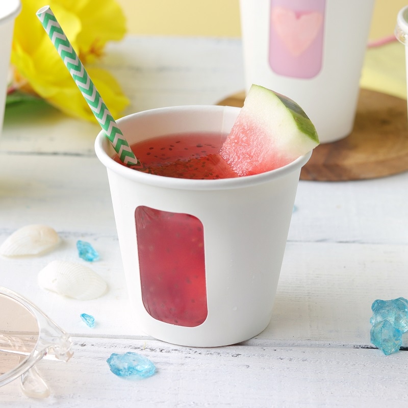 紙コップ・フタ　KMT-8窓有　ホワイト