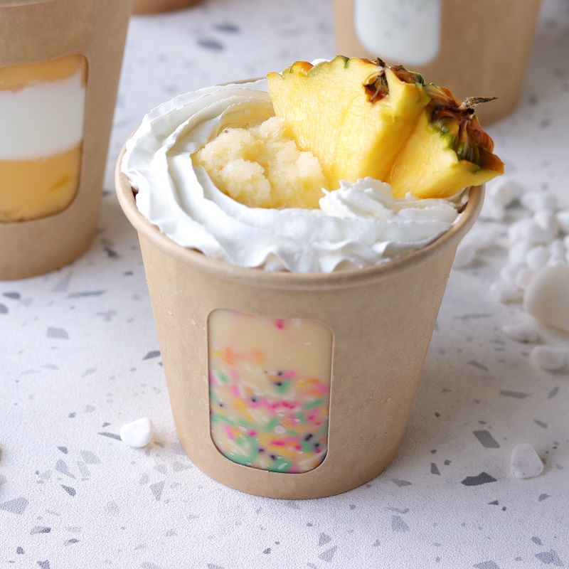 紙コップ・フタ KMT-8窓有 ナチュラル｜テイクアウト容器の通販Pakumo