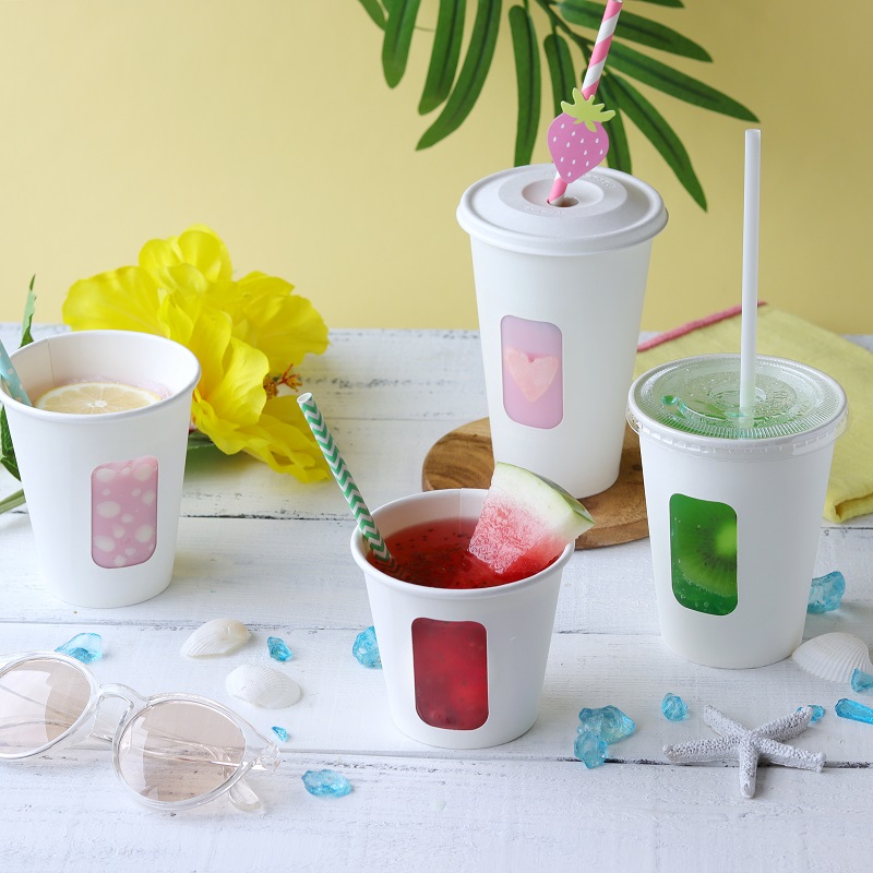 紙コップ・フタ KMT-10窓有 ホワイト｜テイクアウト容器の通販Pakumo