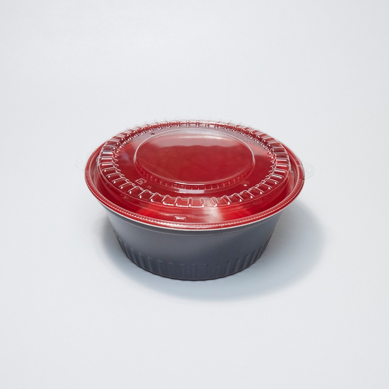 どんぶり・麺容器　KNB-200本体耐熱 赤黒