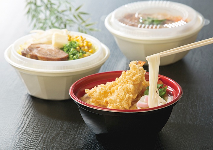 どんぶり・麺容器　KNB-185-R 本体耐熱 黒