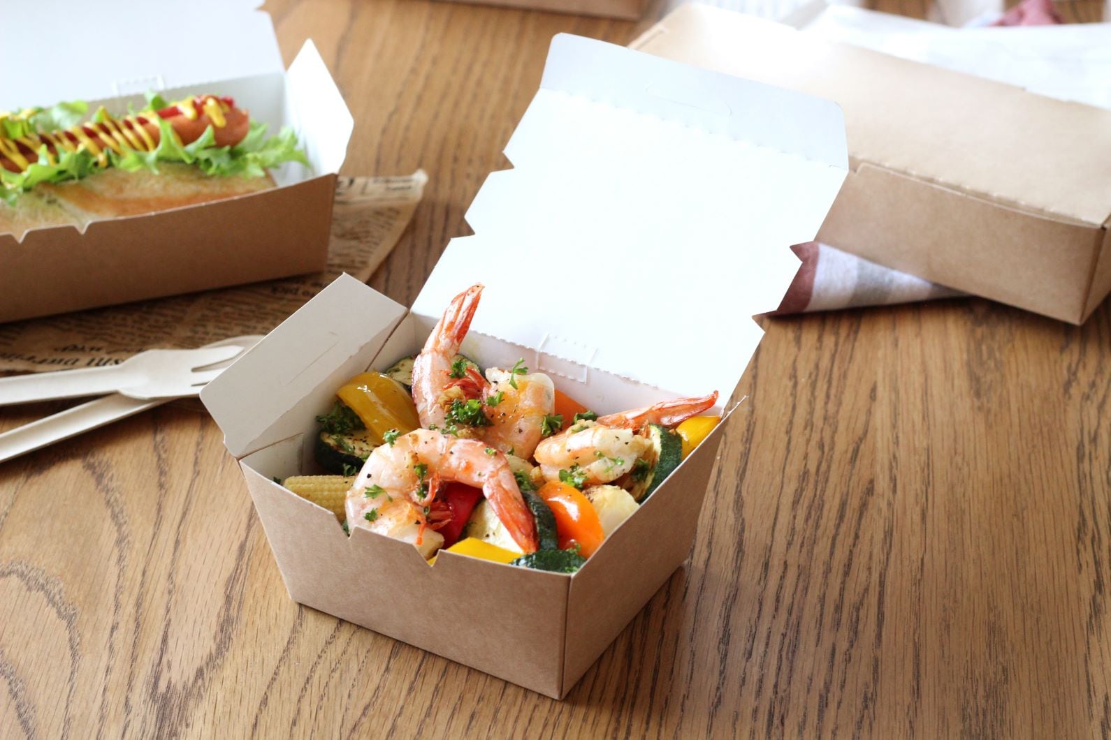 フードパック・ボックス KLPボックス1 ナチュラルPP｜テイクアウト容器