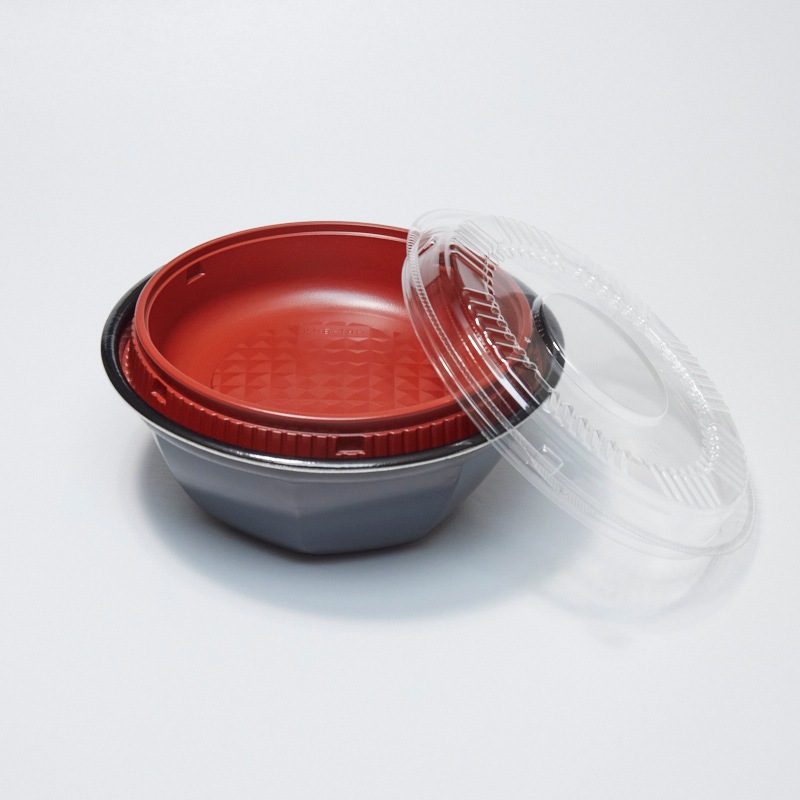 どんぶり・麺容器 KNB-185-U 本体耐熱 黒