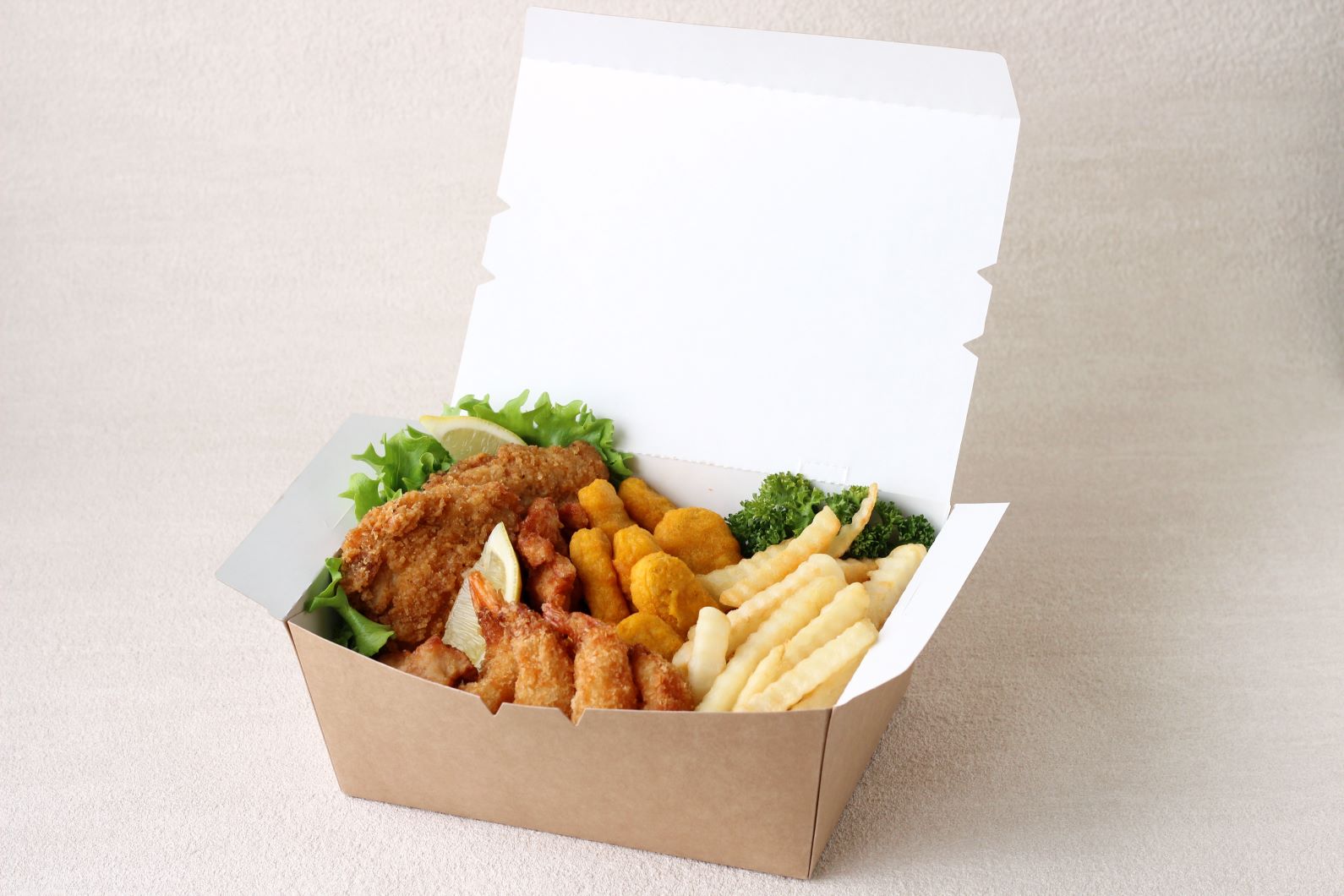 フードパック・ボックス KLPボックス4 ナチュラルPP｜テイクアウト容器