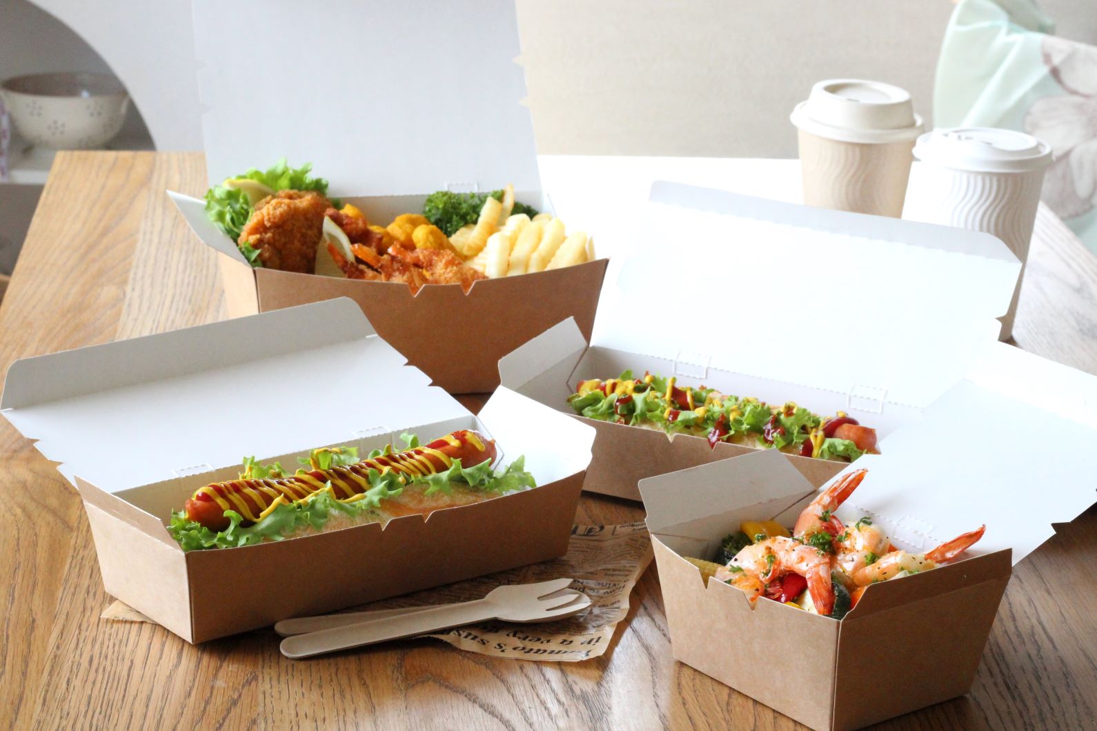 フードパック・ボックス KLPボックス4 ナチュラルPP｜テイクアウト容器