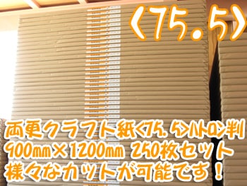 両更ｸﾗﾌﾄ紙 70g/㎡ <75.5> 900mm×1200mm 250枚ｾｯﾄ
