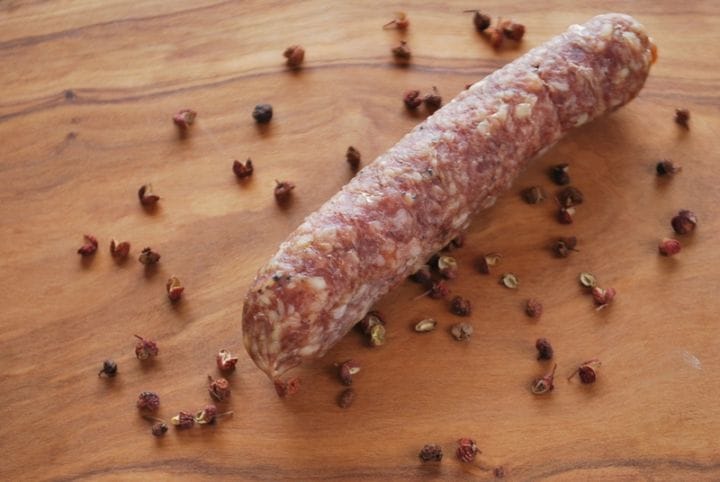 花椒入り焼酎麹発酵サラミ「嶋自慢の麦麹使用」　60ｇ/本