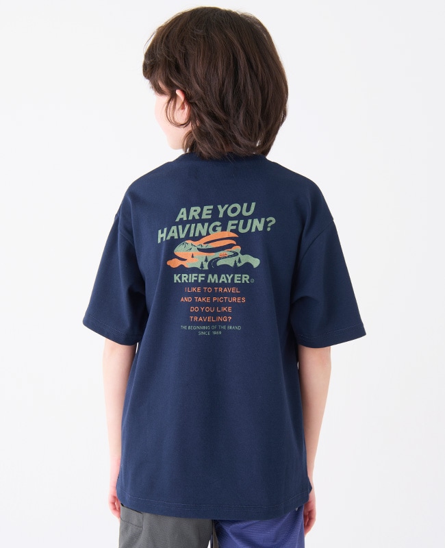 アシンメトリーコットンブレンドTシャツ クリフメイヤー[公式] 冷感プリント柄ロゴT KIDS 2347853K