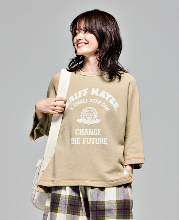 クリフメイヤー[公式] ざっくり裏毛7分袖クルー LADYS W2517835