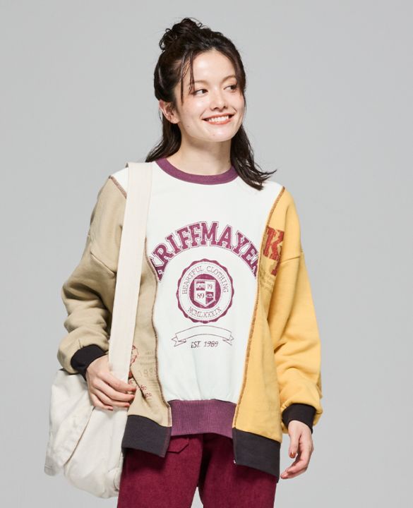 クリフメイヤー[公式] リメイク風ざっくり裏毛スウェット LADYS W2517828