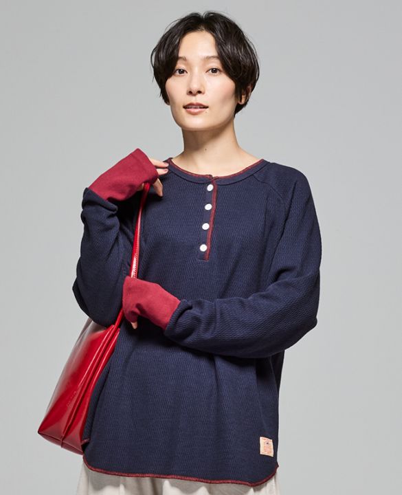 クリフメイヤー[公式] ハニカムワッフルバイカラーロンT LADYS W2517831