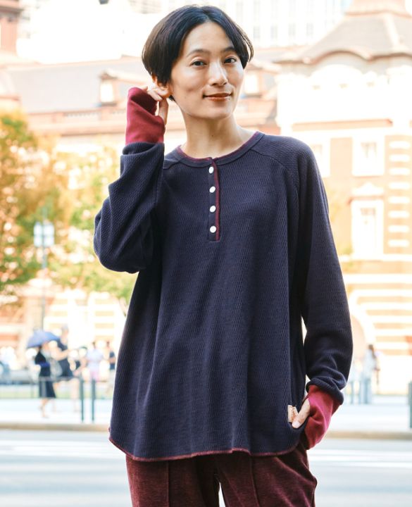 クリフメイヤー[公式] ハニカムワッフルバイカラーロンT LADYS W2517831