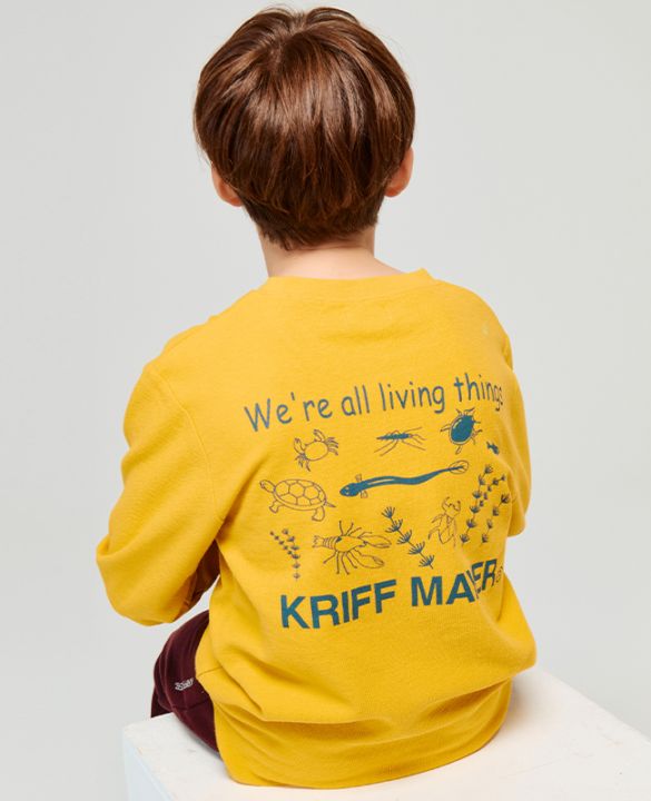 クリフメイヤー[公式] Wフェイスプリントクルー(池の生物) KIDS J2517853