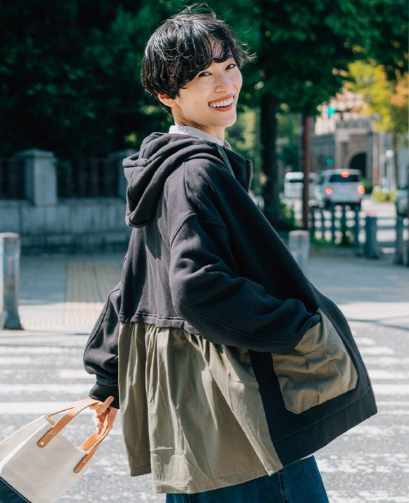 クリフメイヤー[公式] 異素材切替ざっくり裏毛ジャケット LADYS W2517826