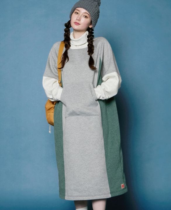 クリフメイヤー[公式] 裏起毛杢タートルネックワンピース LADYS W2527209