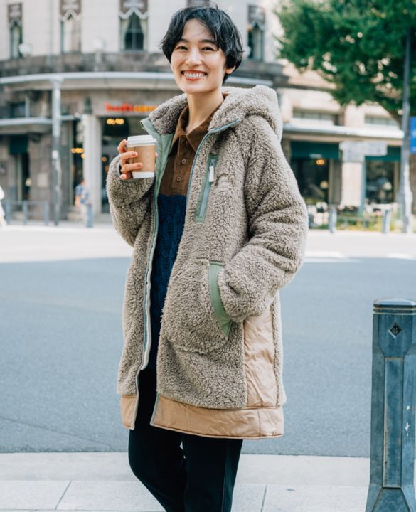 クリフメイヤー[公式] シャギーボアロングフードJK LADYS W2514409