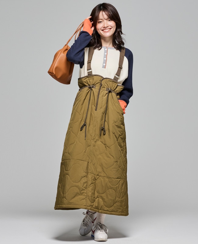 クリフメイヤー[公式] ミリタリーキルトサスペンダースカート LADYS W2515124