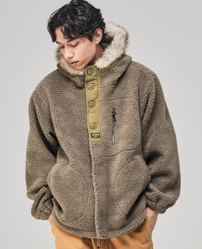 クリフメイヤー[公式] ボアミリタリーフードジャケット MENS 2525108