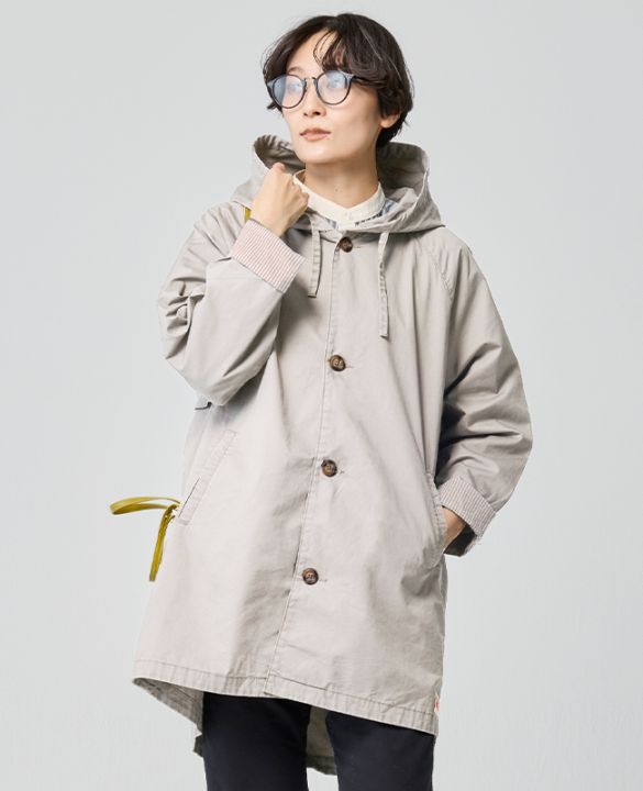 クリフメイヤー[公式] ミディアム丈フードトレンチコート LADYS W2534006