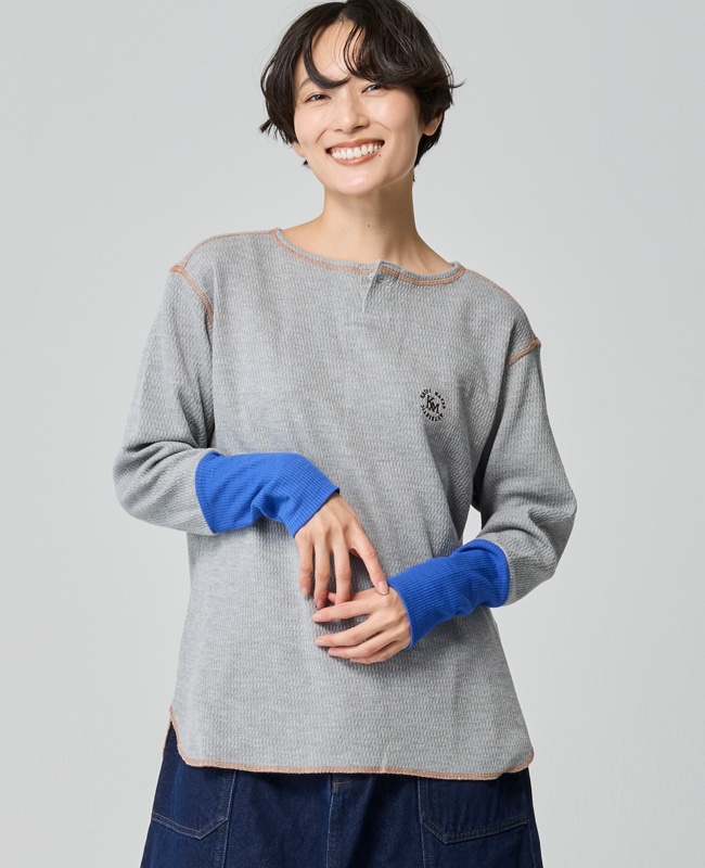 クリフメイヤー[公式] ハニカムワッフル袖切替ロンT LADYS W2537818