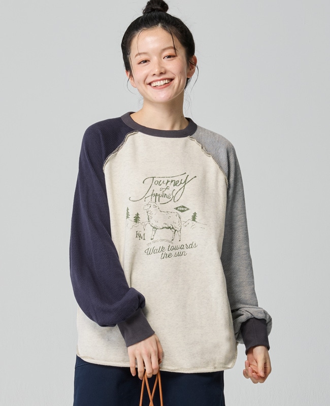 クリフメイヤー[公式] のび~る裏毛異素材切替スウェット LADYS W2537814