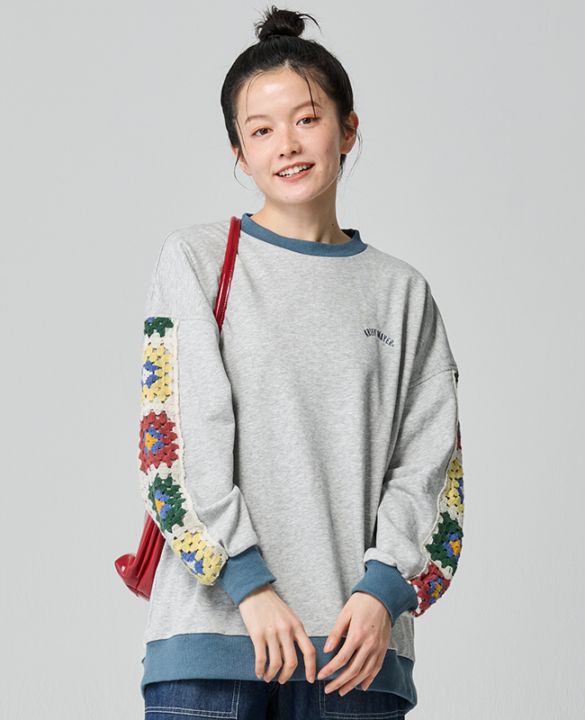 クリフメイヤー[公式] 袖クロシェニットスウェット LADYS W2535117