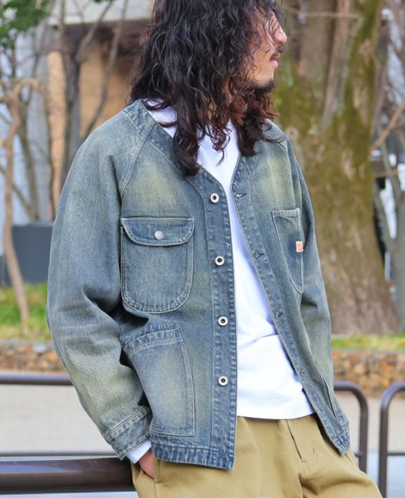 クリフメイヤー[公式] ノーカラーデニムカバーオール MENS 2534002