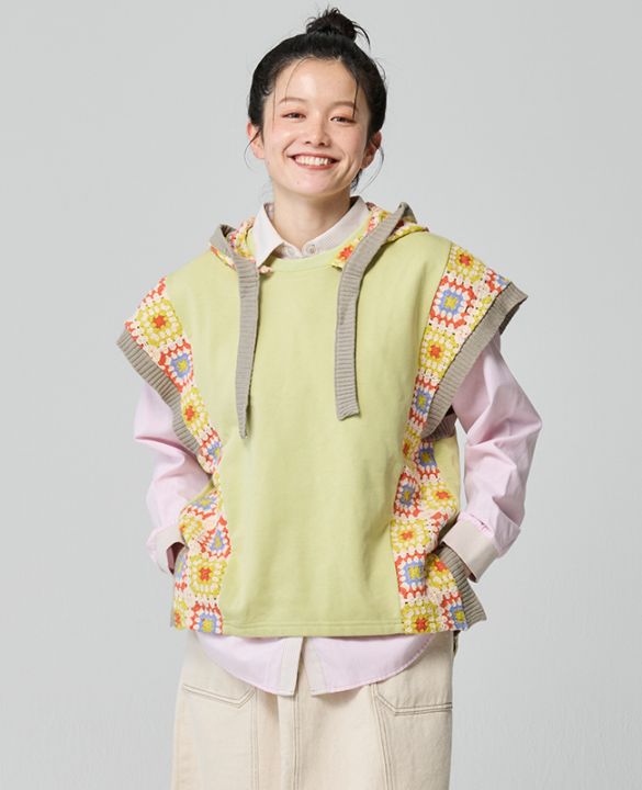 クリフメイヤー[公式] クロシェニット切り替えフードベスト LADYS