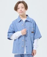 H4381◾️ジュニアゴルチェ　カッチワークラダーシャツ Y2K クリフメイヤー[公式] ワークステッチデニムシャツ KIDS J2545129