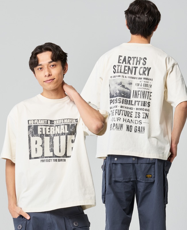 クリフメイヤー[公式] やわらかヘビー天竺T(BLUE) MENS 2545142