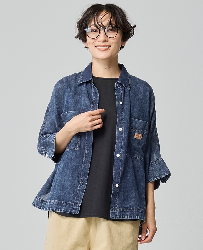クリフメイヤー[公式] エアーライトデニムドルマンシャツ LADYS W2545116