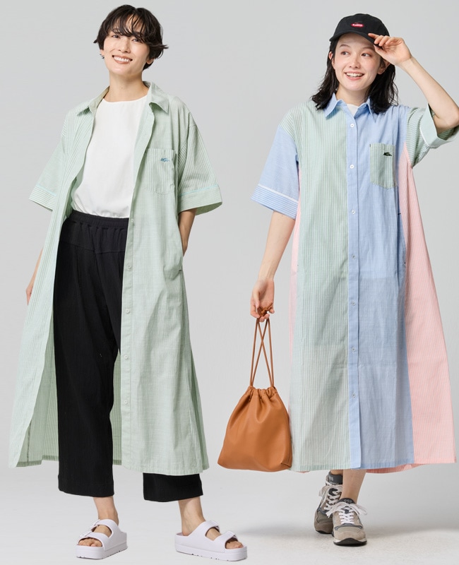 クリフメイヤー[公式] マルチストライプシャツワンピ LADYS W2545117