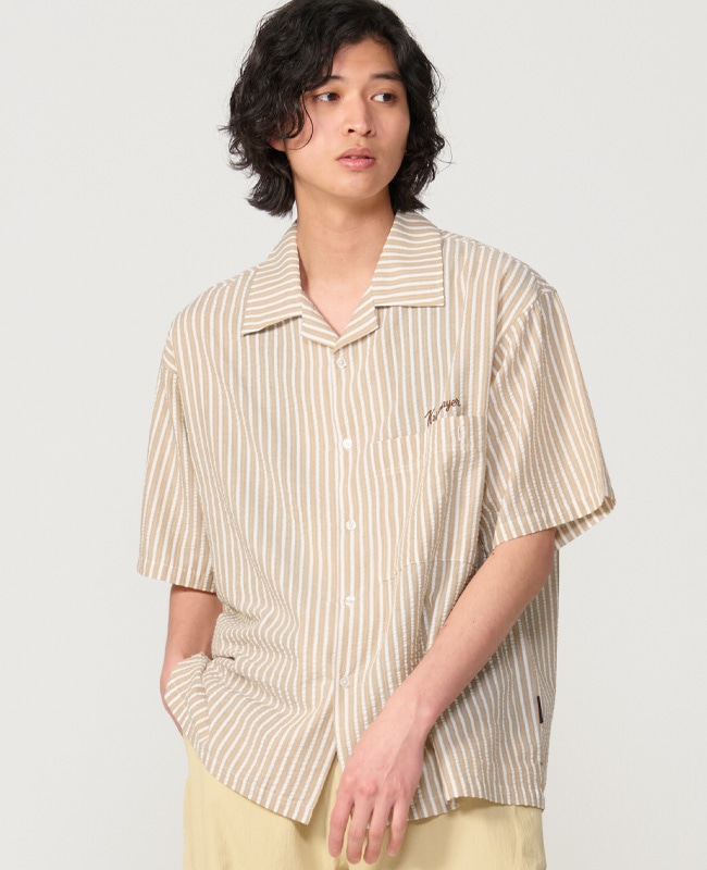 クリフメイヤー[公式] シアサッカー半袖開襟シャツ MENS 2557801