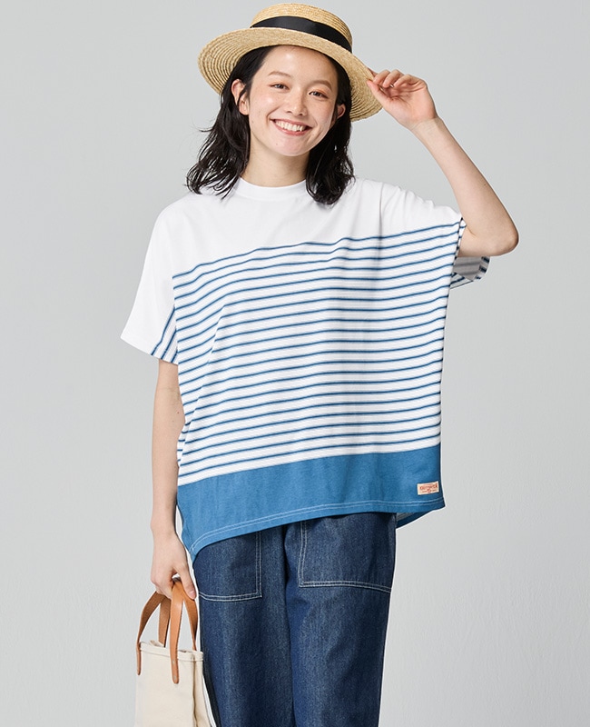 クリフメイヤー[公式] COOL MAXコクーンボーダーTシャツ LADYS W2547815