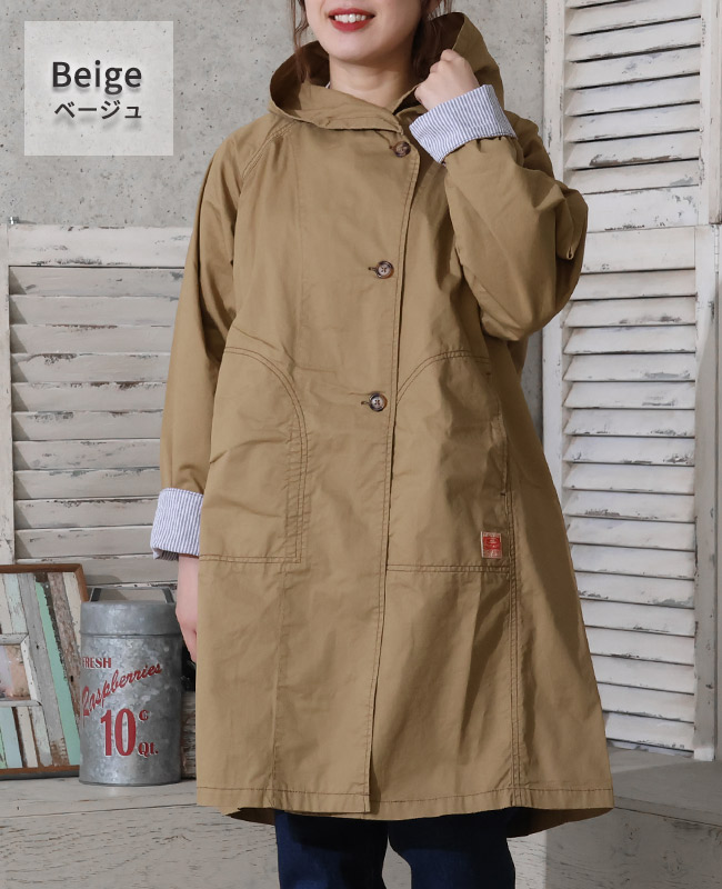 クリフメイヤー[公式] ライトツイルフードトレンチコート LADYS W2434007