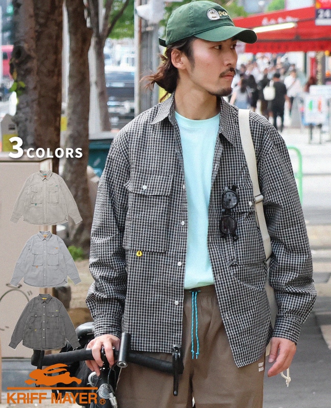 クリフメイヤー[公式] シアサッカーチェックドアシャツ MENS 2535103