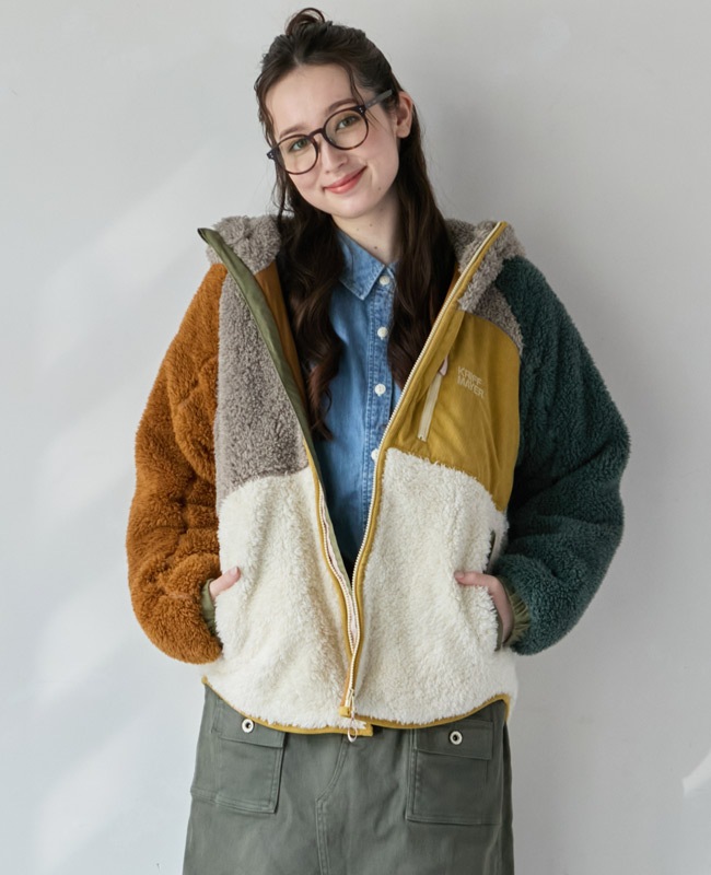 タキマキ着用　カシミヤ混　POLLI ジャケット　早い者勝ち★即納 クリフメイヤー[公式] シャギーボアフードJK LADYS W2514407 | LADYS