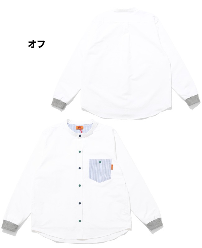 クリフメイヤー[公式] バンドカラー袖リブハッピーシャツ MENS 2537000