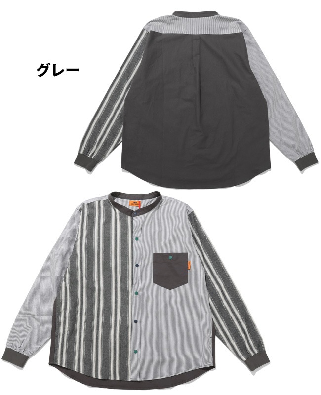 クリフメイヤー[公式] バンドカラー袖リブハッピーシャツ MENS 2537000