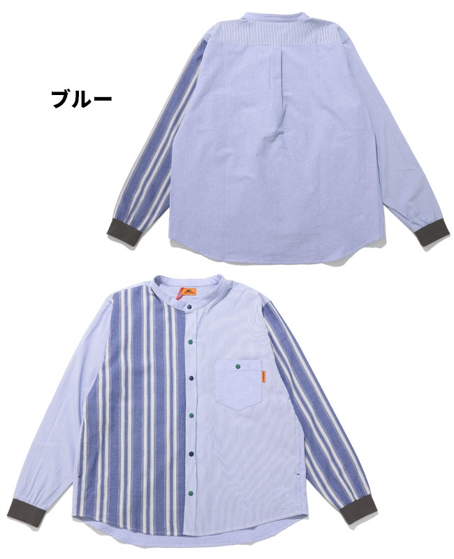 クリフメイヤー[公式] バンドカラー袖リブハッピーシャツ MENS 2537000